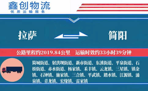 拉萨到简阳物流公司