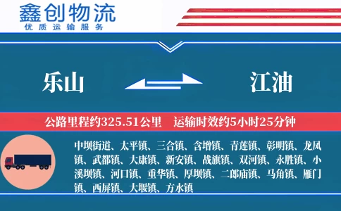 乐山到江油物流公司