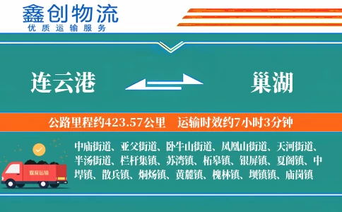 连云港到巢湖物流公司