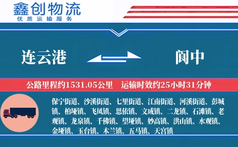 连云港到阆中物流公司