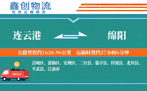 连云港到绵阳物流公司