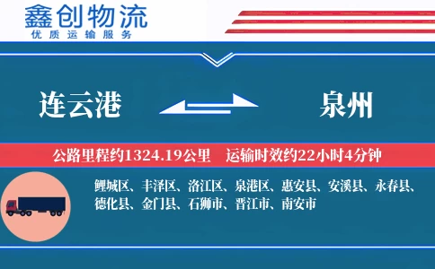 连云港到泉州物流公司