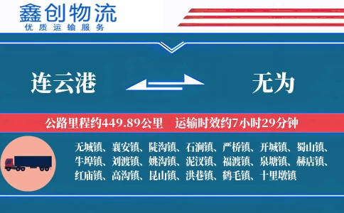 连云港到无为物流公司