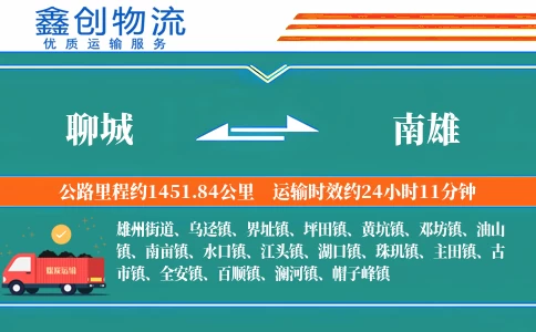 聊城到南雄物流公司