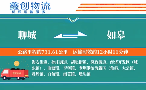 聊城到如皋物流公司