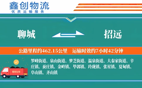 聊城到招远物流公司