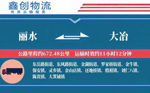 丽水到大冶物流公司