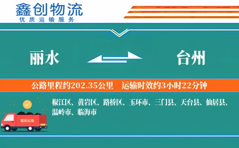 丽水到台州物流公司