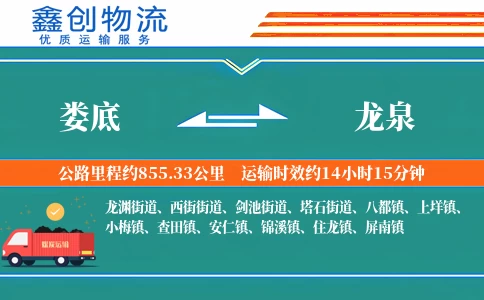 娄底到龙泉物流公司