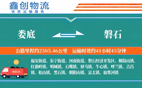 娄底到磐石物流公司