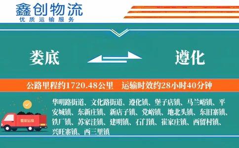 娄底到遵化物流公司