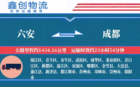 六安到成都物流公司