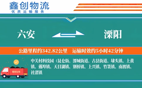 六安到溧阳物流公司