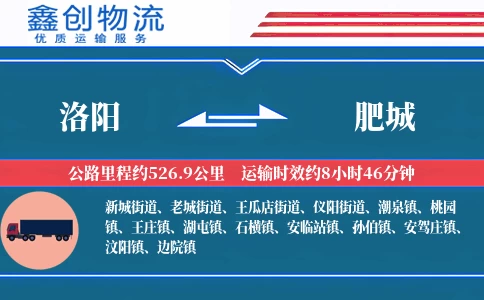 洛阳到肥城物流公司