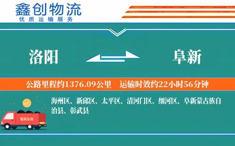 洛阳到阜新物流公司