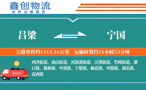 吕梁到宁国物流公司