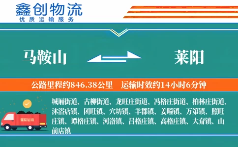 马鞍山到莱阳物流公司