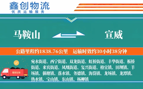 马鞍山到宣威物流公司