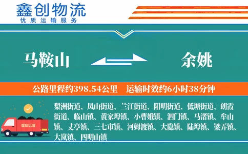 马鞍山到余姚物流公司