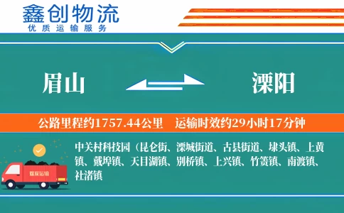 眉山到溧阳物流公司