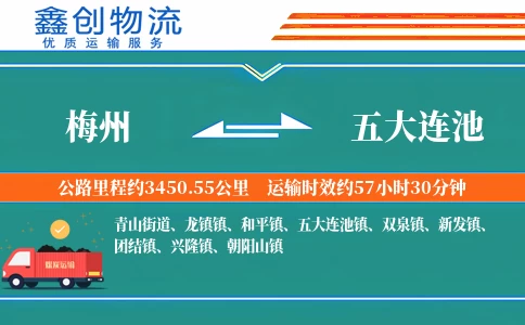 梅州到五大连池物流公司