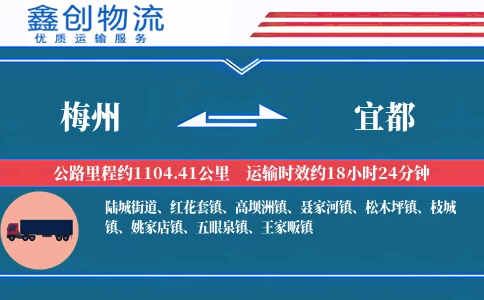 梅州到宜都物流公司