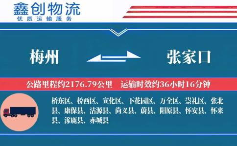 梅州到张家口物流公司
