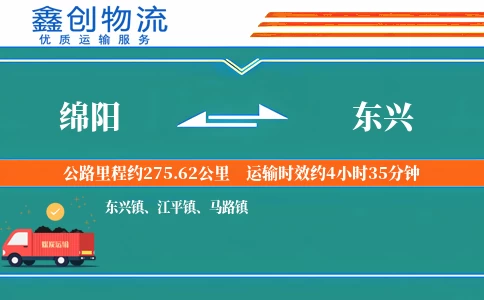 绵阳到东兴物流公司