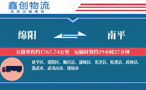 绵阳到南平物流公司