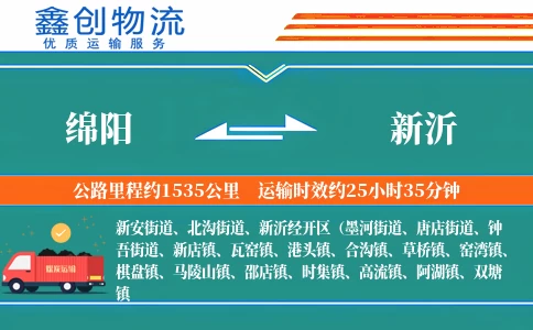 绵阳到新沂物流公司