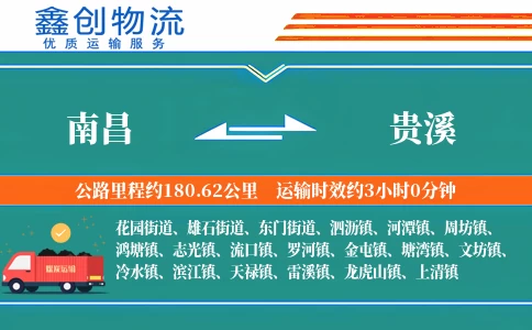 南昌到贵溪物流公司