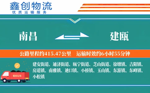 南昌到建瓯物流公司