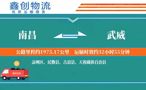 南昌到武威物流公司