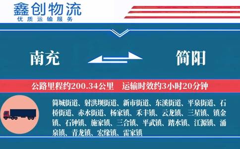 南充到简阳物流公司