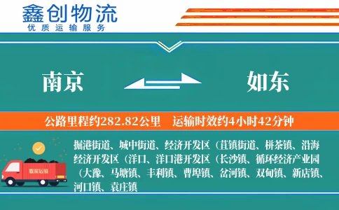 南京到如东物流公司