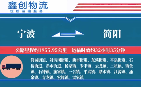 宁波到简阳物流公司