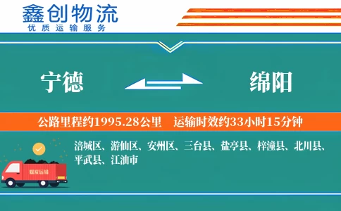 宁德到绵阳物流公司