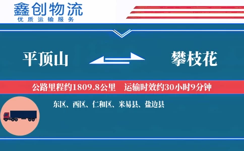 平顶山到攀枝花物流公司
