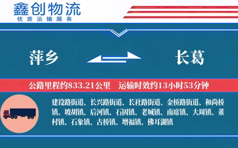 萍乡到长葛物流公司