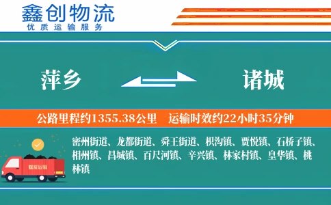 萍乡到诸城物流公司