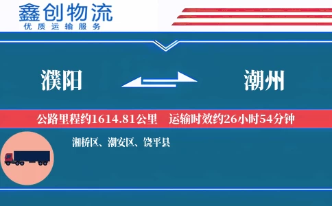 濮阳到潮州物流公司