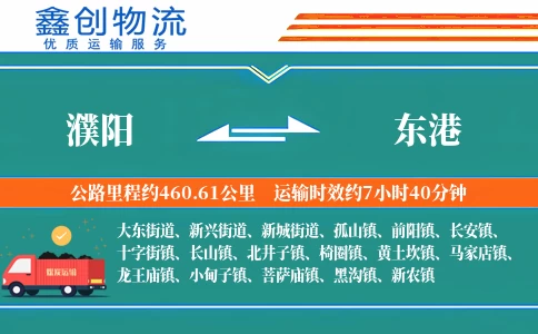 濮阳到东港物流公司