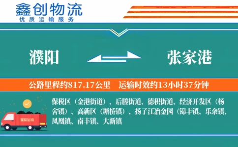 濮阳到张家港物流公司