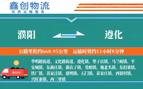 濮阳到遵化物流公司