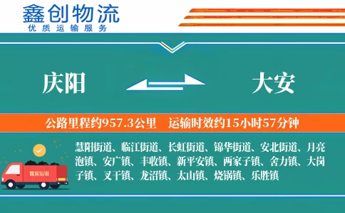 庆阳到大安物流公司