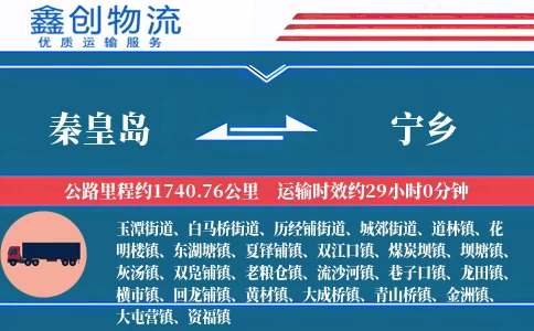 秦皇岛到宁乡物流公司