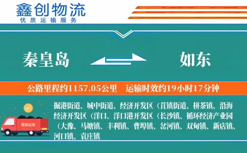 秦皇岛到如东物流公司