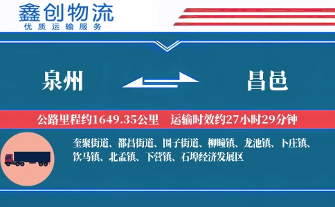 泉州到昌邑物流公司