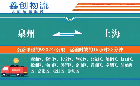 泉州到上海物流公司