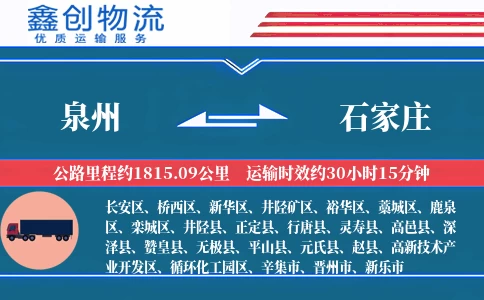 泉州到石家庄物流公司